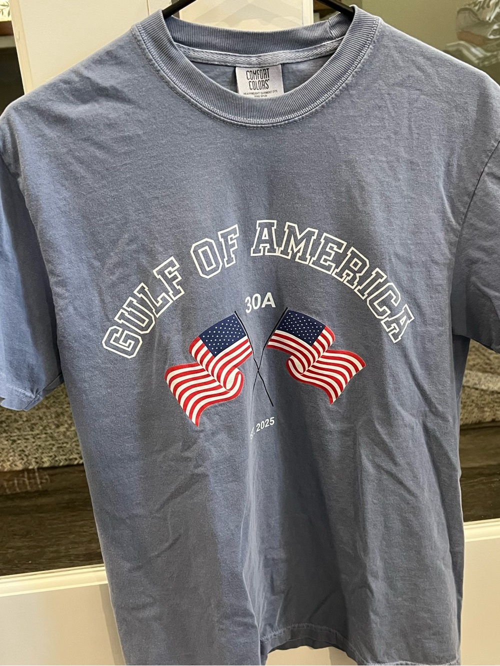 Comfort Colors Gulf of America Blue Graphic Short Sleeve Tee
